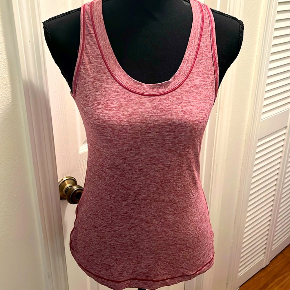 Athleta Nitro Womens Tank Top Heather Plum Racerback Scoop Neck Logo